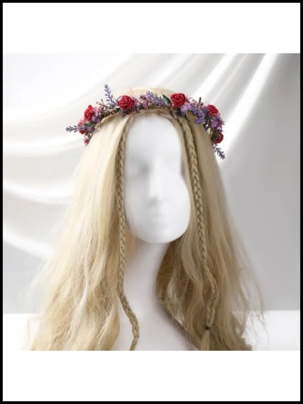 Women's Headband with Lace and Foam Rose Floral Decoration for Weddings and